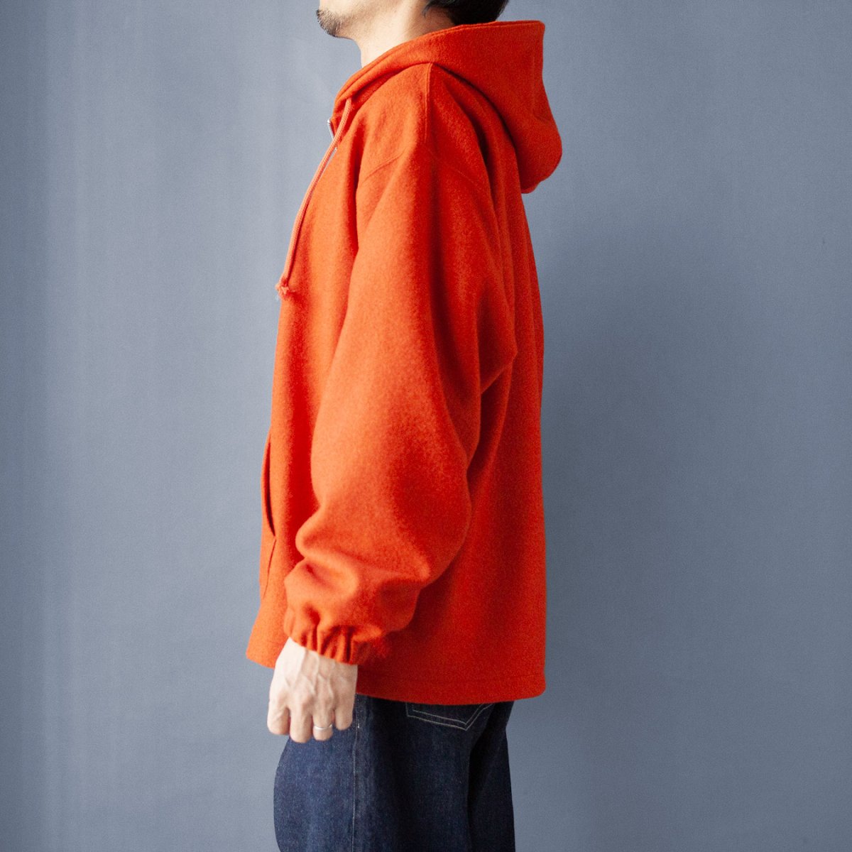 画像4: WOOL BOUCLE FULLZIP PARKA｜DARK ORANGE (4)