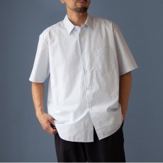 画像2: POPLIN STRIPE LOOSE FIT R/C SHIRTS｜MINT (2)