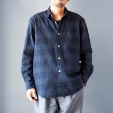 画像1: NEP TWILL CHECK LOOSE FIT R/C SHIRTS｜NAVY (1)