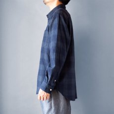 画像2: NEP TWILL CHECK LOOSE FIT R/C SHIRTS｜NAVY (2)