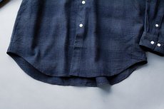 画像7: NEP TWILL CHECK LOOSE FIT R/C SHIRTS｜NAVY (7)