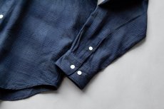 画像8: NEP TWILL CHECK LOOSE FIT R/C SHIRTS｜NAVY (8)