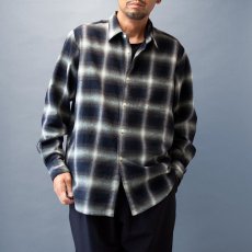 画像1: OMBRE CHECK LOOSE FIT R/C SHIRTS｜GREENxBLACK (1)