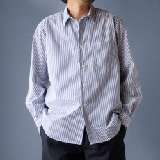 画像2: TYPEWRITER STRIPE LOOSE FIT R/C SHIRTS｜NAVY (2)