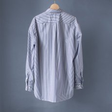 画像12: TYPEWRITER STRIPE LOOSE FIT R/C SHIRTS｜NAVY (12)
