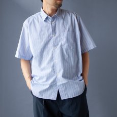 画像2: TYPEWRITER STRIPE LOOSE FIT R/C SHIRTS｜NAVY (2)