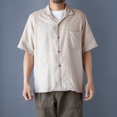 画像2: ORGANIC W-GUAZE OPEN COLLAR S/S SHIRTS｜BEIGE (2)