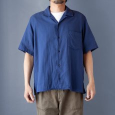 画像2: ORGANIC W-GUAZE OPEN COLLAR S/S SHIRTS｜BLUE (2)