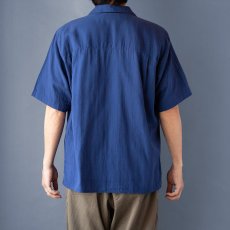 画像4: ORGANIC W-GUAZE OPEN COLLAR S/S SHIRTS｜BLUE (4)