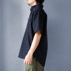 画像3: OX CHECK PULL OVER S/S B.D. SHIRTS｜NAVYxGREEN (3)