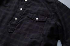 画像11: OX CHECK PULL OVER S/S B.D. SHIRTS｜NAVYxGREEN (11)