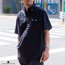 画像1: OX CHECK PULL OVER S/S B.D. SHIRTS｜NAVYxGREEN (1)