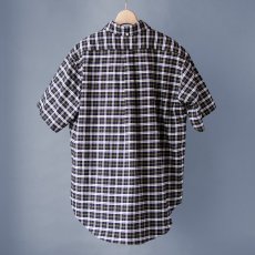 画像6: OX CHECK PULL OVER S/S B.D. SHIRTS｜NAVYxWHITE (6)