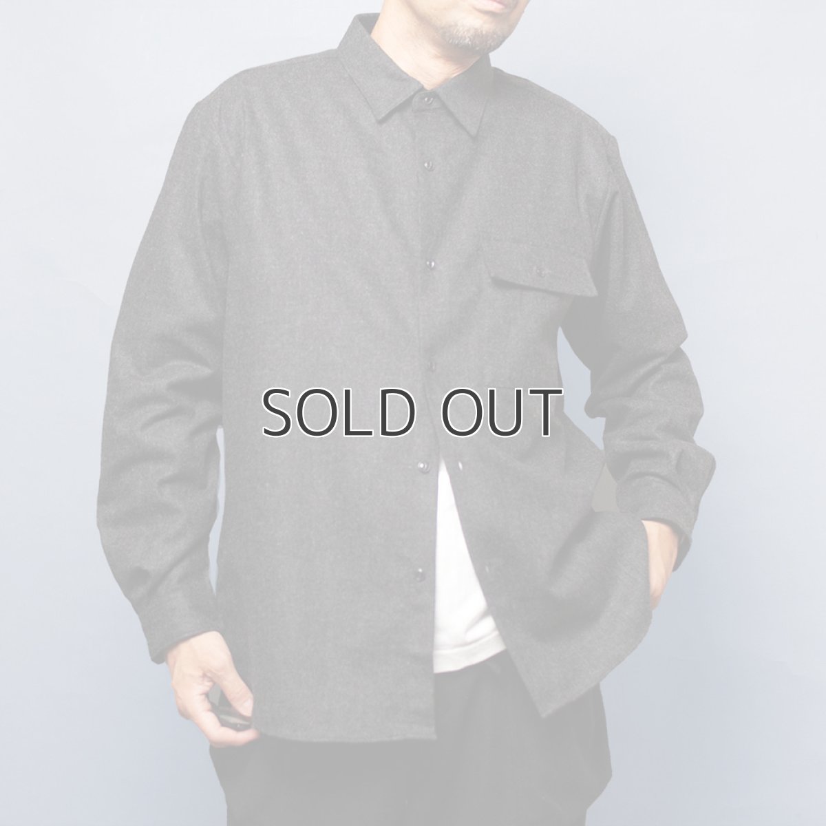 画像2: WOOL R/C SHIRTS|CCHARCOAL (2)