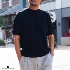 画像1: MOON CASTLE アイスコットンモックネック｜ブラック (1)