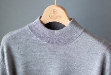 画像6: 12G LIGHT WEIGHT MERINO MOCK NECK｜LIGHT GREY (6)