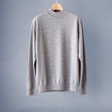 画像1: 12G LIGHT WEIGHT MERINO MOCK NECK｜LIGHT GREY (1)