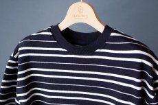 画像8: Yonetomi NEW BASIC LIGHT WAVE COTTON KNIT P/O｜NAVY (8)