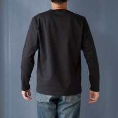 画像3: オーガニック超長綿タック襟長袖Tシャツ｜ブラック (3)