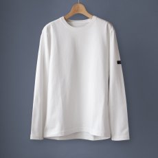 画像1: オーガニック超長綿タック衿長袖Tシャツ｜ホワイト (1)