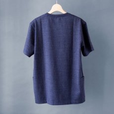 画像6: ペルー超長綿サイドポケットTシャツ｜インクブルー (6)