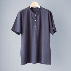 画像5: リネンコットンヘンリーネックTシャツ｜ネイビー (5)