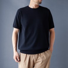 画像1: コットン強撚ニットプルオーバー｜ブラック (1)