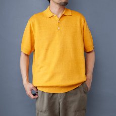 画像1: リネンニットポロ｜マスタード (1)