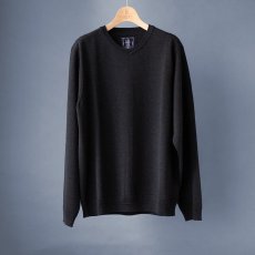 画像4: 18.5μm ウールVネックセーター｜チャコール (4)