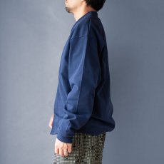 画像4: コットンワイドカーディガン｜ネイビー (4)