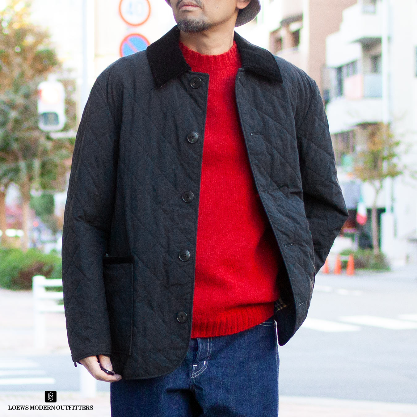 KAPOK KNOT キルティングジャケット｜ブラック